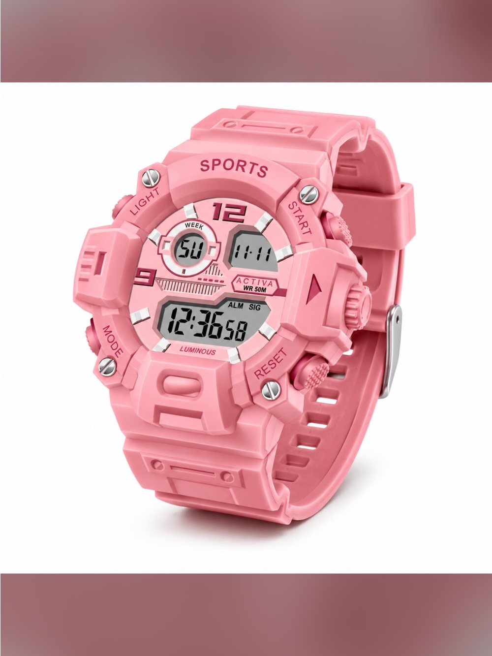 Activa X Invicta Digital Essentials Unisex
Watch - 42mm, Pink(ACW532-002)